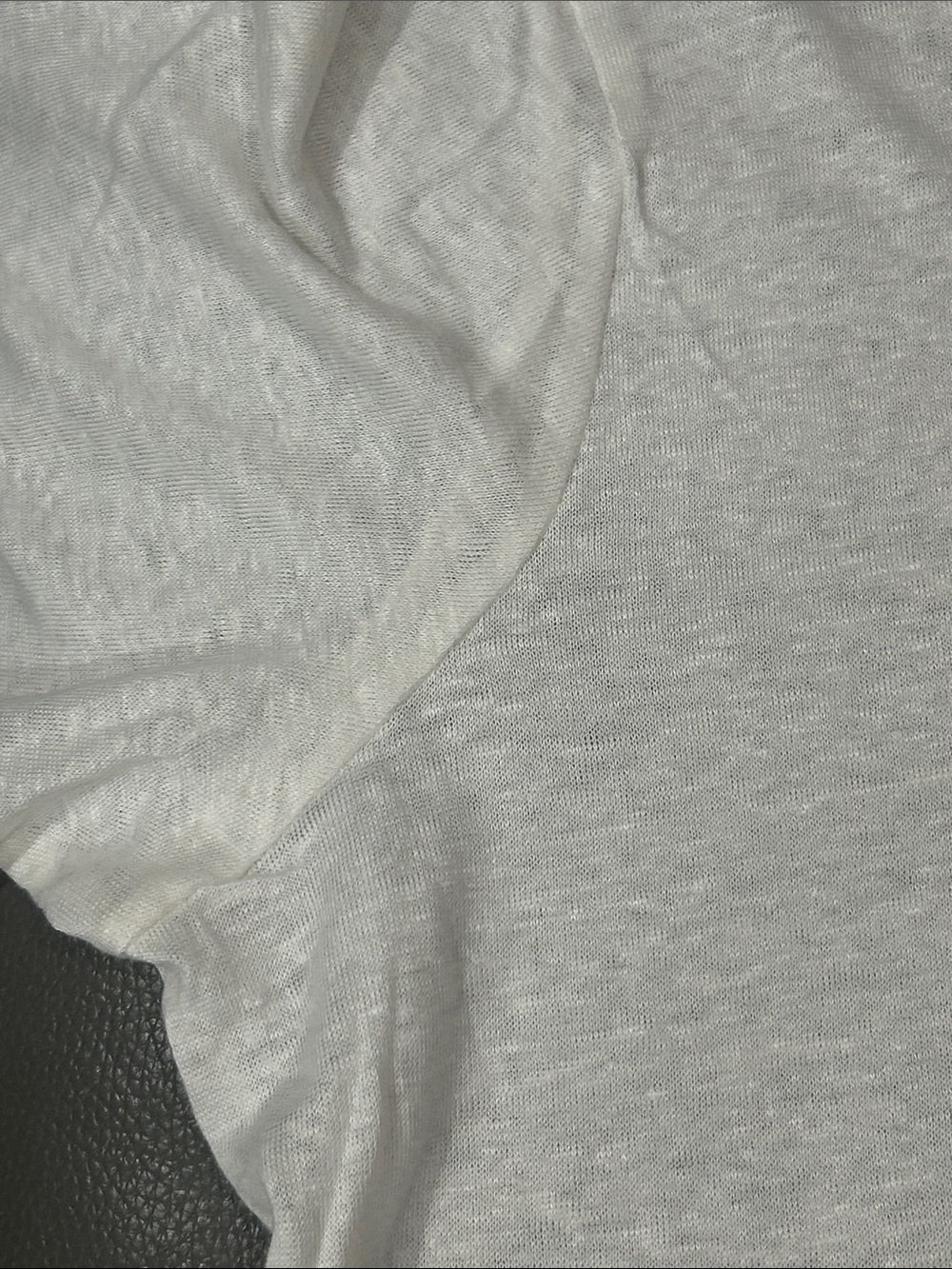 H&M Lightweight V-Neck 100% Linen Tee in White sz XXL - Picture 3 of 5